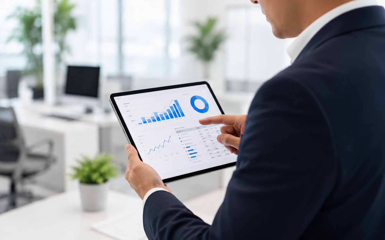 Credit monitoring dashboard with status charts