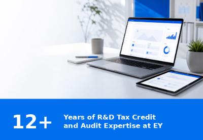 R&D tax credit workspace with experience highlight